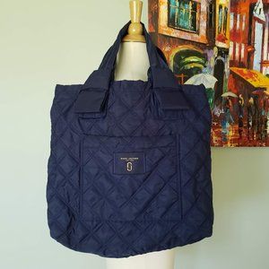 Marc Jacobs Navy Blue Quilted Nylon Knot Tote